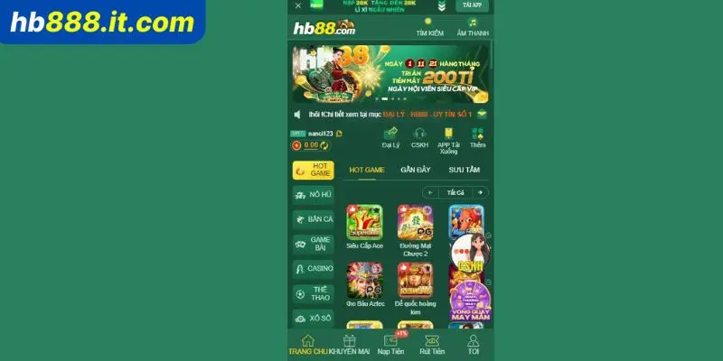 Đến với sảnh live casino Hb88 cơ hội chơi nhiều game hay