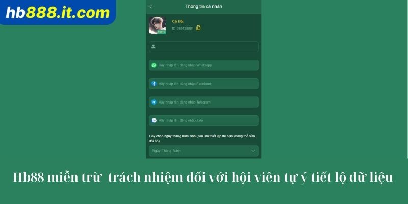 Miễn trừ đối với trường hợp người chơi tự ý tiết lộ dữ liệu 
